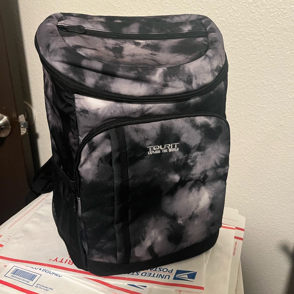 Black and Gray Men's Cooler Backpack